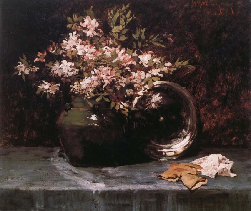 William Merritt Chase Rhododendron oil painting image